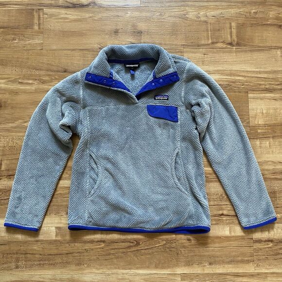 PATAGONIA S Women's Gray Re-Tool Snap-T Polartec Thermal Plush Fleece Pullover - Picture 4 of 16